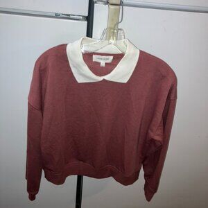 BRAND NEW - Hippie Rose Sweatshirt/Sweater collared pullover soft pink berry